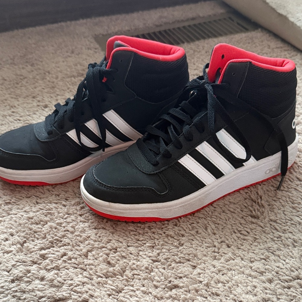 adidas Men's Black, White & Red High-Top Sneakers